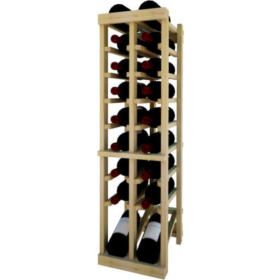 Individual Bottle Wine Rack - 2 Column W/Lower Display, 3 ft high - Unstained Pine