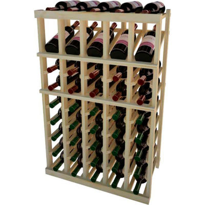 Individual Bottle Wine Rack - 5 Column W/Top Display, 3 ft high - Unstained Pine