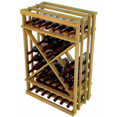 Diamond Cube Wine Rack - 1 Column, 3 ft high - Unstained Pine