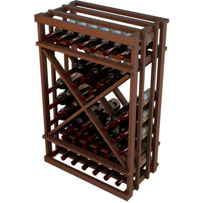Diamond Cube Wine Rack - 1 Column, 3 ft high - Mahogany, Mahogany