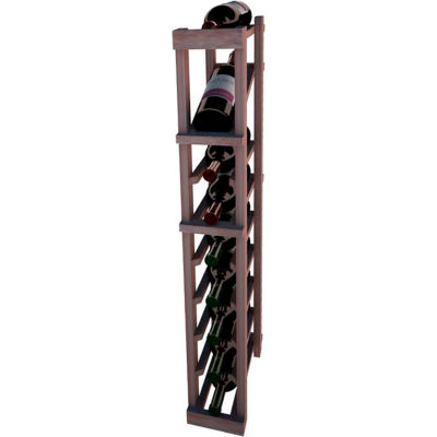 Individual Bottle Wine Rack - 1 Column W/Top Display, 3 ft high - Walnut, Mahogany