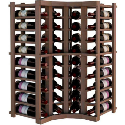 Individual Bottle Wine Rack - Curved Corner, 3 ft high - Light, Mahogany