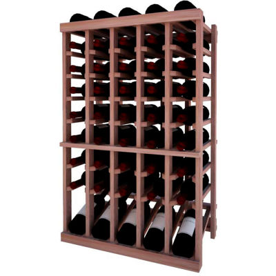 Individual Bottle Wine Rack - 5 Column W/Lower Display, 3 ft high - Light, Mahogany