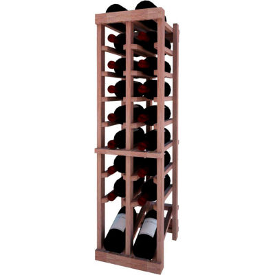 Individual Bottle Wine Rack - 2 Column W/Lower Display, 3 ft high - Unstained Mahogany