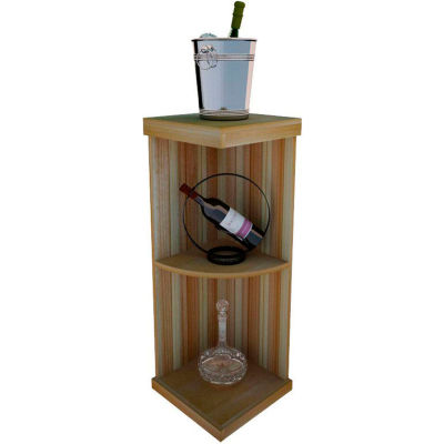 Bulk Storage, Quarter-Round Wine Bottle Shelf, 3-Shelf, 3 Ft high - Mahogany, Redwood