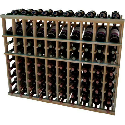 Individual Bottle Wine Rack - 10 Column W/Top Display, 3 ft high - Walnut, Redwood