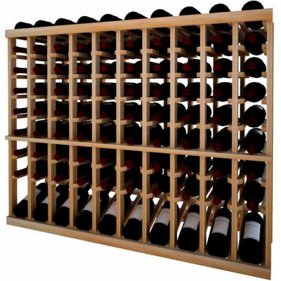 Individual Bottle Wine Rack - 10 Column W/Lower Display, 3 ft high - Light, Redwood
