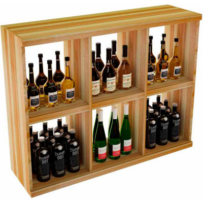 Bulk Storage, Stackable Wine Bottle Shelf, 6-Opening 3 Ft high - Unstained Redwood
