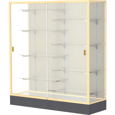 Colossus Floor Case, Plaque Back, Champagne Gold Frame, 60"L x 66"H x 20"D