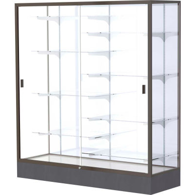 Colossus Floor Case, White Back, Dark Bronze Frame, 60"L x 66"H x 20"D