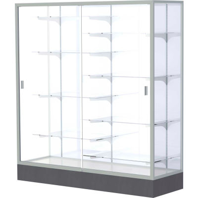 Colossus Floor Case, White Back, Satin Frame, 60"L x 66"H x 20"D