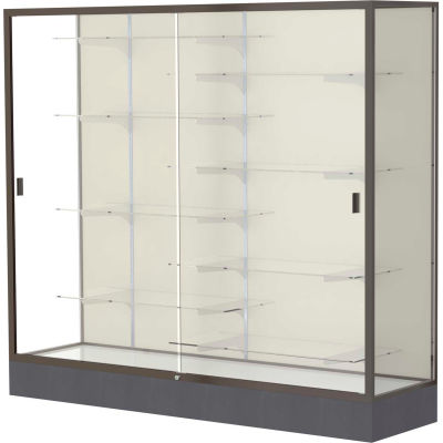 Colossus Floor Case, Plaque Back, Dark Bronze Frame, 72"L x 66"H x 20"D