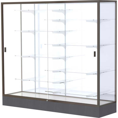 Colossus Floor Case, White Back, Dark Bronze Frame, 72"L x 66"H x 20"D