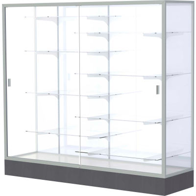 Colossus Floor Case, White Back, Satin Frame, 72"L x 66"H x 20"D