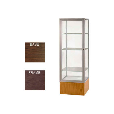 Keepsake Display Case Walnut Vinyl Base, Bronze Frame, Clear Back 24"W x 72"H