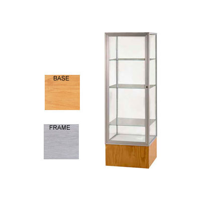 Keepsake Display Case Autumn Oak Base, Satin Frame, Clear Back 24"W x 72"H