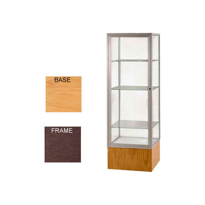 Keepsake Display Case Autumn Oak Base, Bronze Frame, Mirror Back 24"W x 72"H