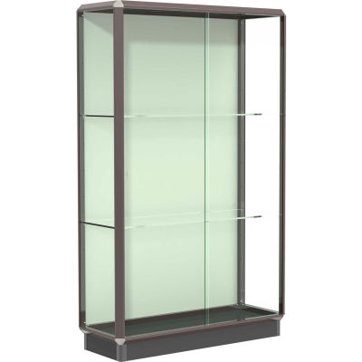 Prominence Display Case Dark Bronze Frameame, Fabric Back, Silding Door