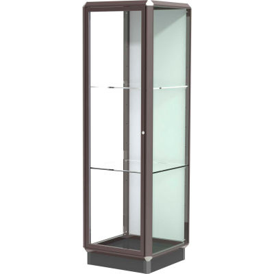 Prominence Display Case Dark Bronze Frameame, Fabric Back 24"W x 24"D x 78"H
