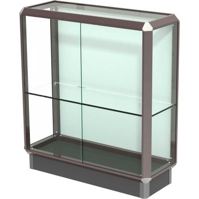 Prominence Display Case Dark Bronze Frameame, Fabric Back 36"W x 14"D x 40"H