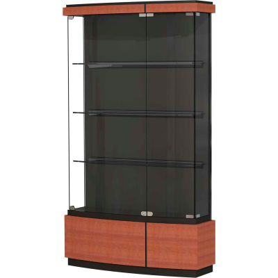 Quantum Display Case Cherry, Black Laminate Back 42"W x 12"D x 73"H