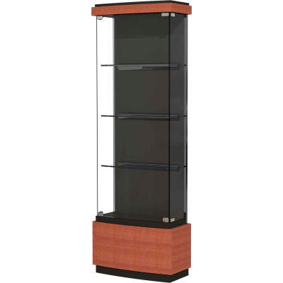 Quantum Display Case Cherry, Black Laminate Back 29"W x 12"D x 73"H