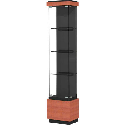 Quantum Display Case Cherry, Black Laminate Back 16"W x 12"D x 73"H