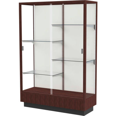 Heritage Floor Case, Plaque Back, Espresso Frame, 48"L x 70"H x 18"D