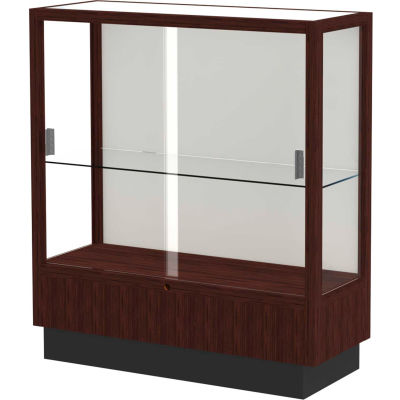 Heritage Counter Case, Plaque Back, Espresso Frame, 36"L x 40"H x 14"D