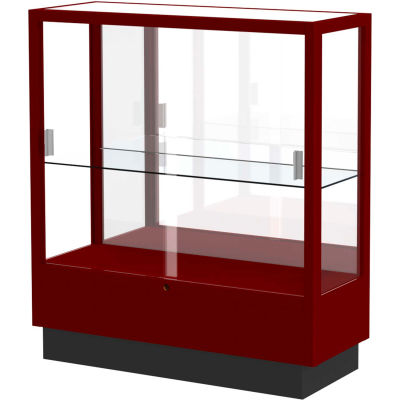 Heritage Display Case Cordovan, Mirror Back 36"W x 14"D x 40"H