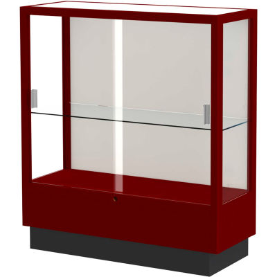 Heritage Display Case Cordovan, Fabric Back 36"W x 14"D x 40"H
