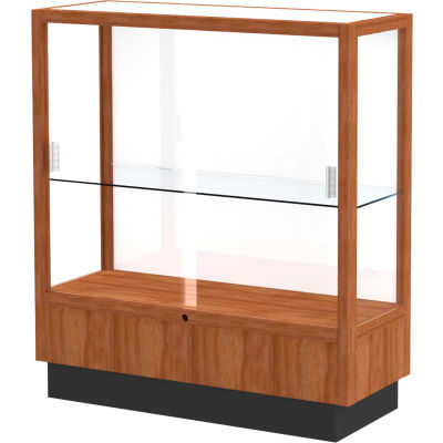 Heritage Display Case Danish Walnut, White Back 36"W x 14"D x 40"H