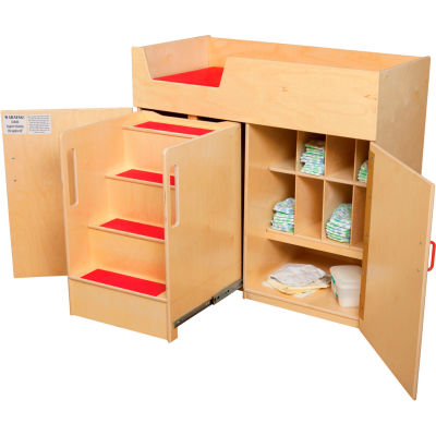 Wood Designs™ Deluxe Changing Table with Safety Steps
