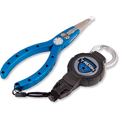 T-Reign Fishing Pliers with Medium Retractable Gear Tether 0TBP-0071 - Carabiner