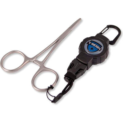T-Reign Fishing Forceps with Medium Retractable Gear Tether 0TBP-0191 - Carabiner