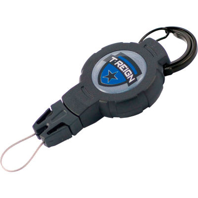T-Reign Fishing Retractable Gear Tether 0TR2-209 - Medium 36"Extention Black Carabiner
