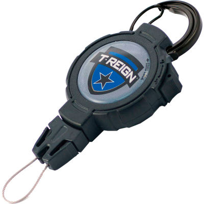 T-Reign Outdoor Retractable Gear Tether 0TRG-431 - Large 48"Extention Black Carabiner