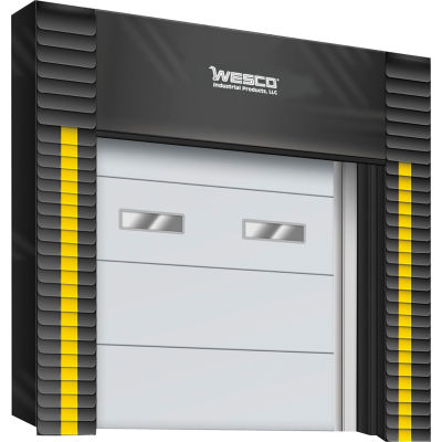 Wesco® Dock Door Seal 276061 Heavy Duty 40 oz w/ Wear Pleats 8'W x 10'H 20" Projection - Black