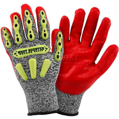 R2 FLX Knuckle Protection Gloves 713SNTPRG/M, Red, Medium - Pkg Qty 12