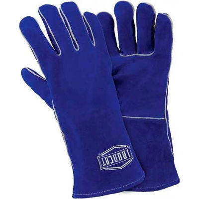 Ironcat Insulated Select Cowhide Welding Gloves, Blue, Women's, All Leather - Pkg Qty 12
