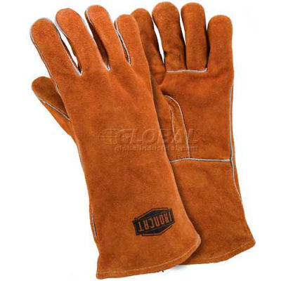Ironcat Select Shoulder Split Cowhide Welding Gloves, Brown, Large, All Leather - Pkg Qty 12