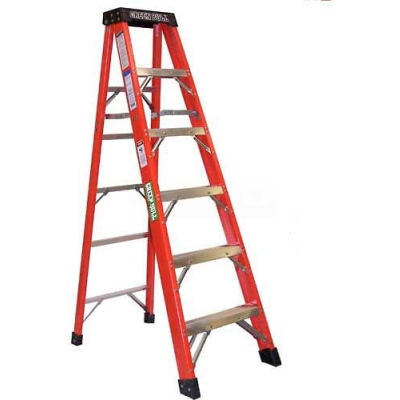 Green Bull Series 2114 Fiberglass Stepladder - 6' 211406