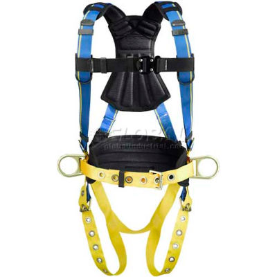 Werner® H132105 Blue Armor Construction Harness, Tongue Buckle Legs, XXL