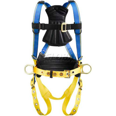 Werner® H232101 Blue Armor Construction Harness, Tongue Buckle Legs, S