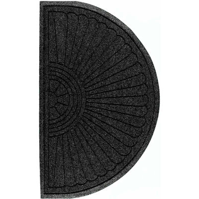 Waterhog Grand Classic Mat Half Oval 6'W X 3'4"L Charcoal