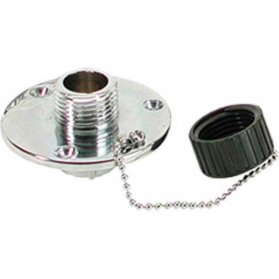 Whitecap 3/4" GHT x 1/2" IPT Raw Water Washdown Round Outlet, Chrome Plated Brass - P-2454