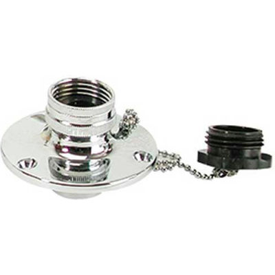 Whitecap 3/4" GHT x 1/2" IPT Raw Water Washdown Round Inlet, Chrome Plated Brass - P-2455