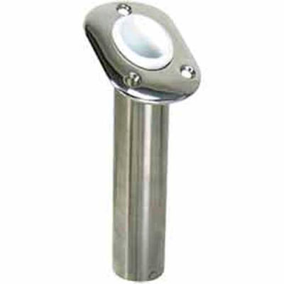 Whitecap 30° Flush Mount Rod Holder Capless w/White Liner, Stainless Steel - S-096