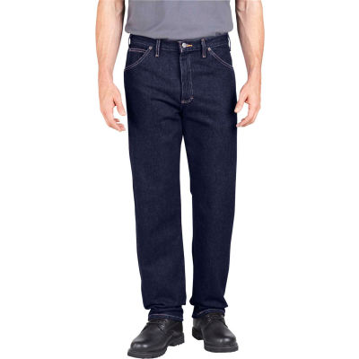 Dickies® Men's Industrial Relaxed Fit Denim Jeans, 34x30 Rinsed Indigo Blue - CR393RNB