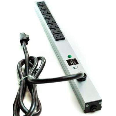 Wiremold 2008BCS20R Surge Strip, 600V, (8) 20A Outlets, 6' Cord